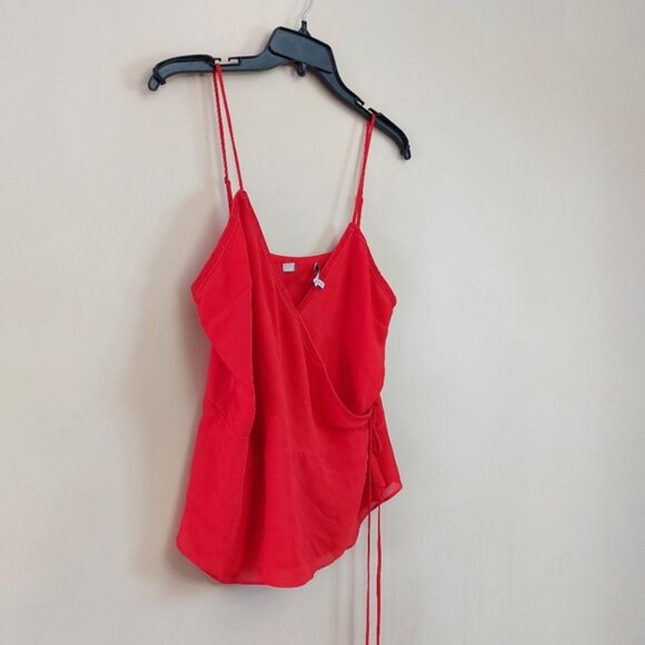 Naked Zebra red spaghetti strap wrap top size medium - Picture 2 of 6